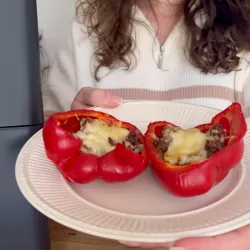 Gevulde paprika met gehakt uit de Cosori Dual Blaze airfryer