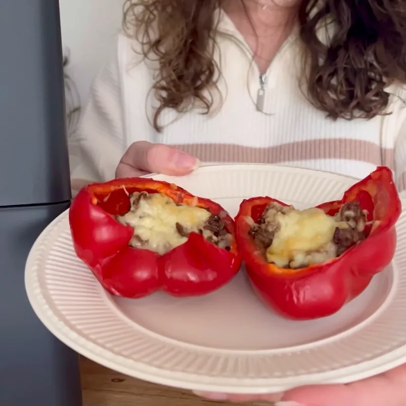 Gevulde paprika met gehakt uit de Cosori Dual Blaze airfryer