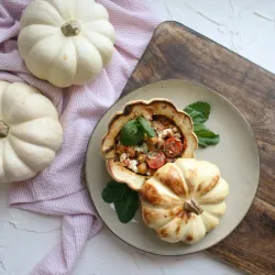 Gevulde baby boo pompoen uit de airfryer