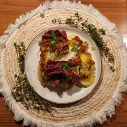 Witlofschotel met kabeljauwfilet en serranoham uit de airfryer