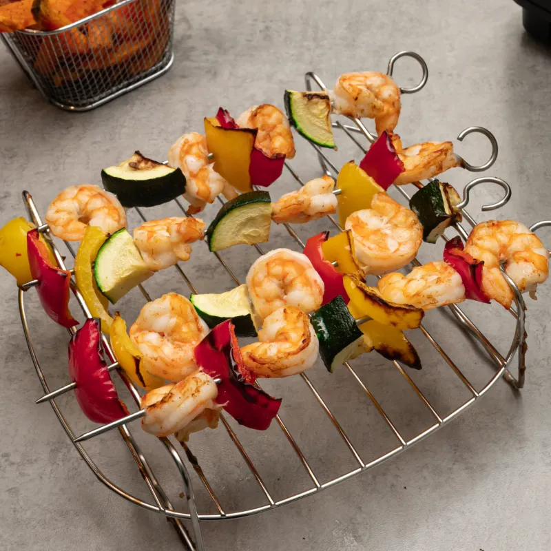 Garnalenspiesjes met groenten uit de Cosori Dual Blaze