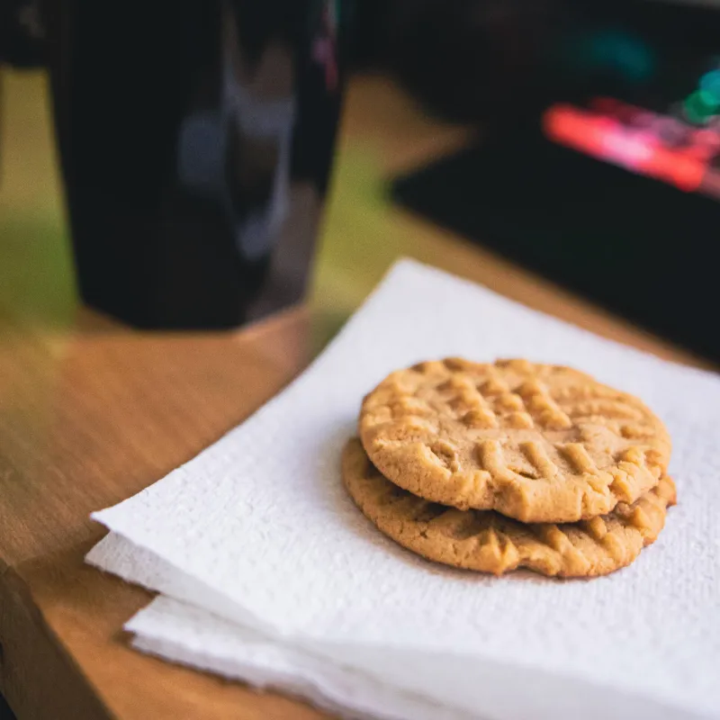 Pindakaaskoekjes uit de airfryer