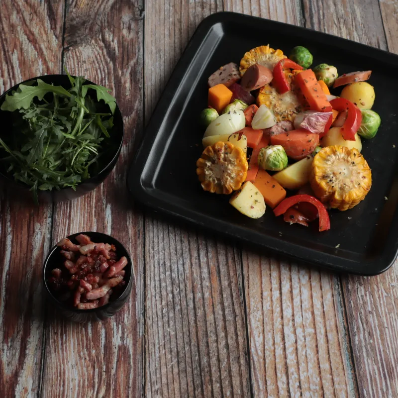 Winterse traybake uit de airfryer