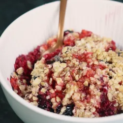 Crumble met frambozen en...