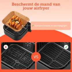 Cosori bakpapier beschermt de mand van jouw airfryer