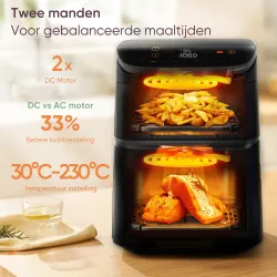 Voorzien van 2 DC motoren en een temperatuur van 30 - 230 graden celcius Voorzien van 2 DC motoren en een temperatuur van 30 - 230 graden celcius