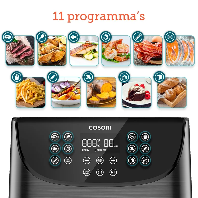 Cosori XL heteluchtfriteuse programma's Cosori XL heteluchtfriteuse programma's
