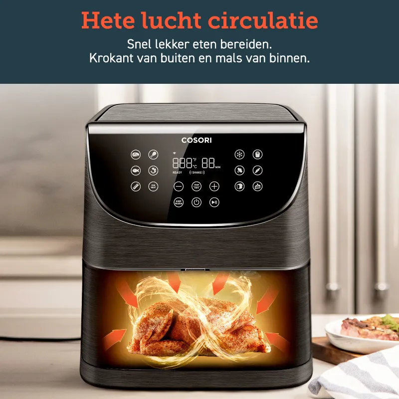 Cosori XL Airfryer hetelucht werking Cosori XL Airfryer hetelucht werking