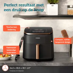 Cosori XL TurboBlaze Airfryer specificaties en grootte Cosori XL TurboBlaze Airfryer specificaties en grootte