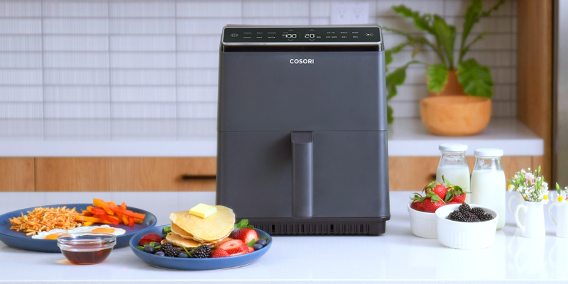 Cosori Dual Blaze met gerechten