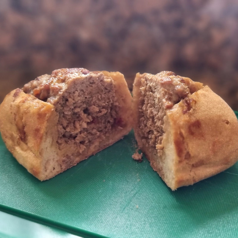 Doorsnede van de gehaktbroodjes