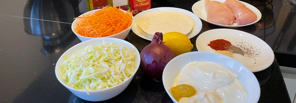 Ingrediënten chicken wraps