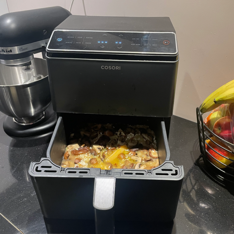 Risotto met boullion in de Cosori Dual Blaze